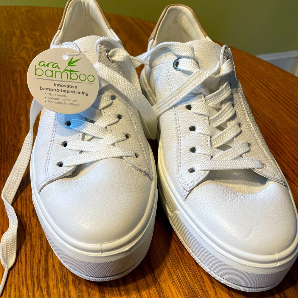 Ara Leather Sneakers Style Carol - neutral colour